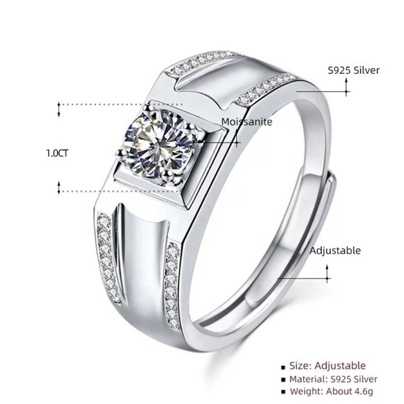 Certified 1ct. t.w. Diamond Engagement Ring 18k White Gold over Italy Silver - Picture 5 of 16